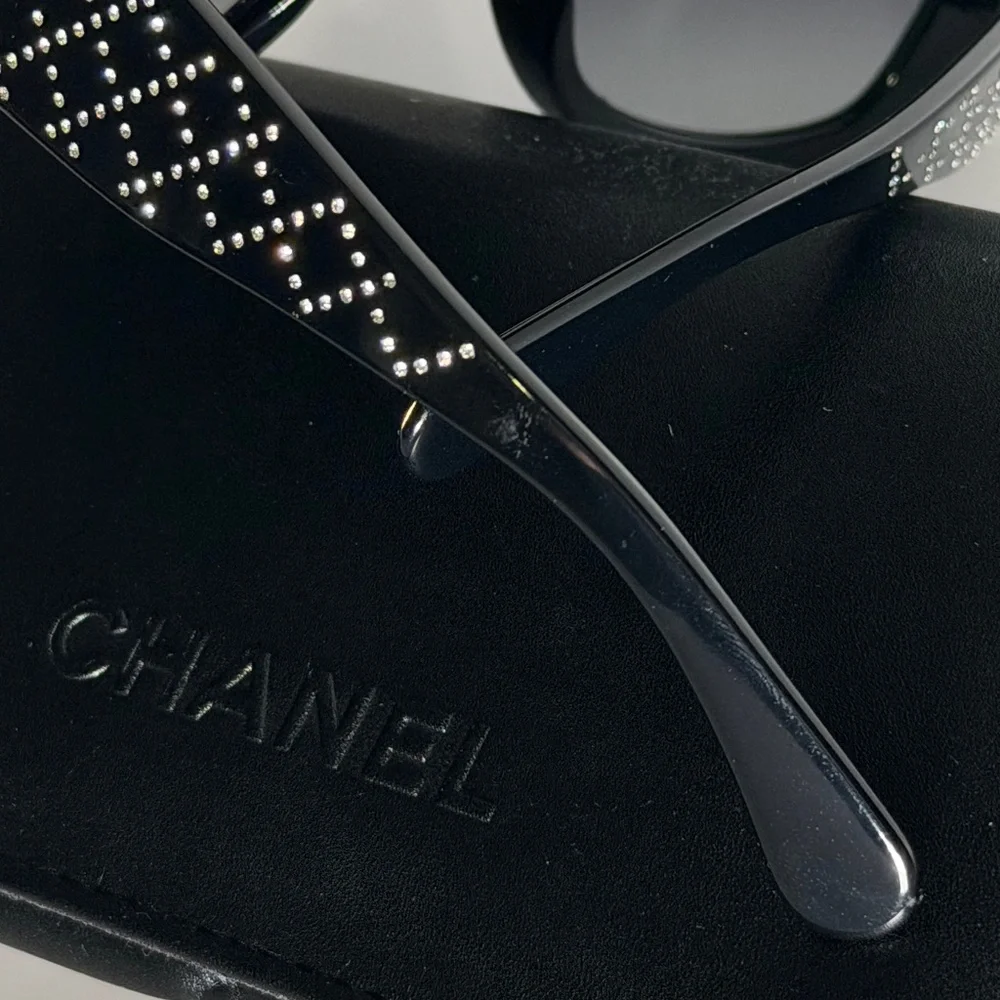 Chanel 5421-B Crystal CC Sunglasses – Black - Picture 9 of 12